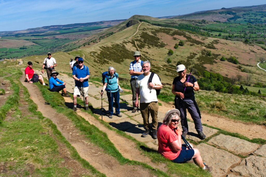 Apr 2025 Group 3 Social Walk by train to Hope - Break on the paved path to Mam Tor 534m